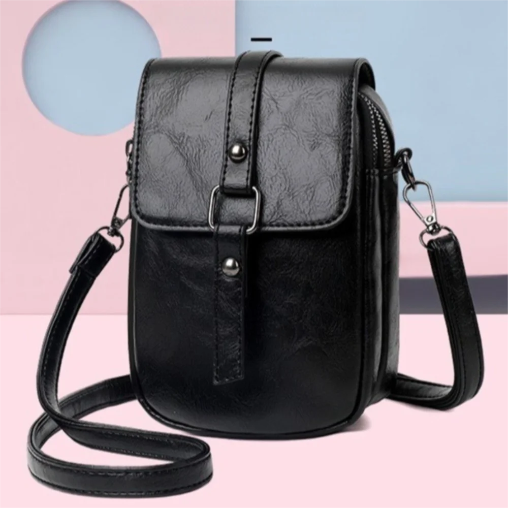 

Простая сумка через плечо из искусственной кожи, однотонная, универсальная, повседневная сумка для телефона, женская.