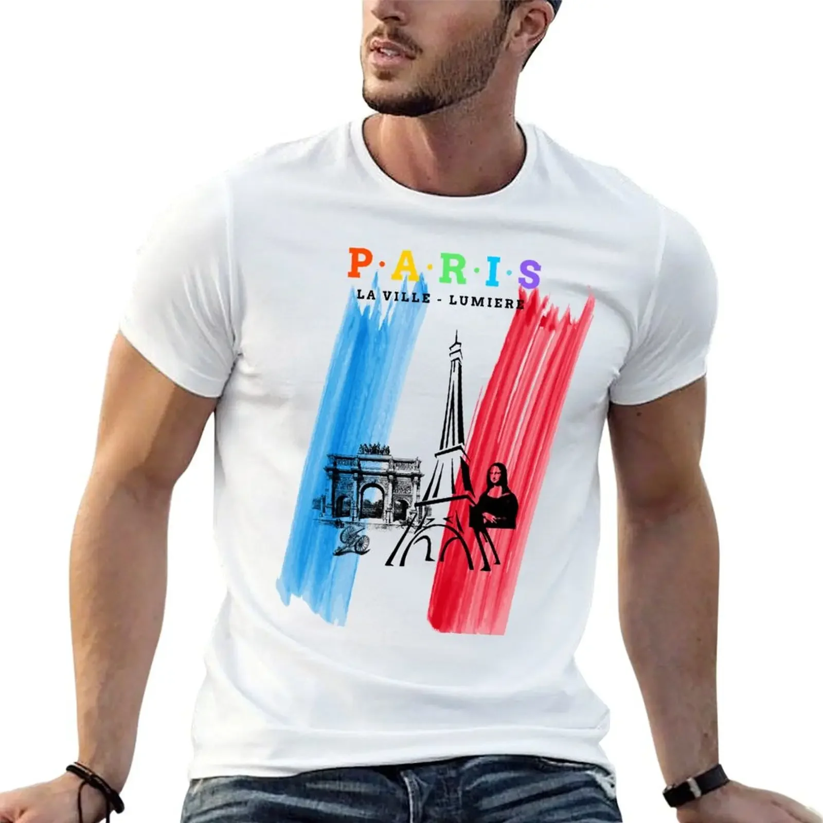 Paris. City of Light. LA Ville Lumiere (picture version) T-Shirt oversized t shirt blacks mens graphic t-shirts pack