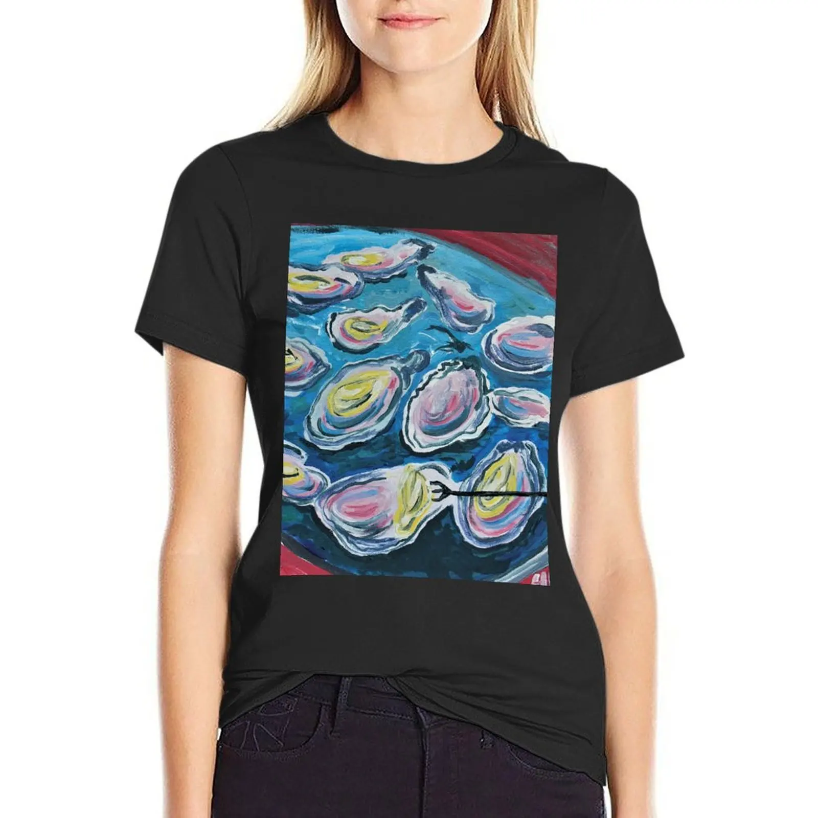 

Gimme Oysters and Beer T-Shirt Aesthetic clothing sublime new edition sports fans Women's cotton t-shirt