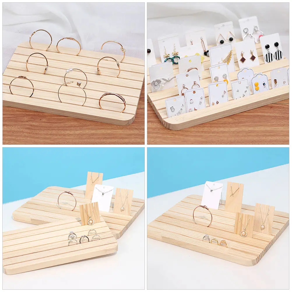 

Wooden Earring Display Stand Small Size Earring Card Holder Organizer Ear Studs Display for Home Shop Jewelry Storage