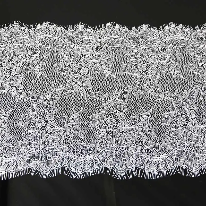 (3 Meters/Lot) 26cm White Eyelash Lace Fabric Decoration Love Wedding Dress Accessories