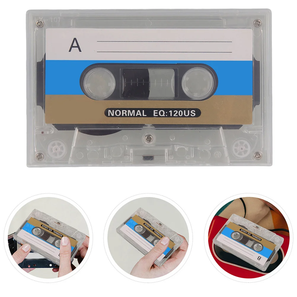 

6Pcs 30 Minute Blank Cassette Tapes with Transparent Cases for Speech Music Recording DIY Greetings Vintage Party Favors Audio
