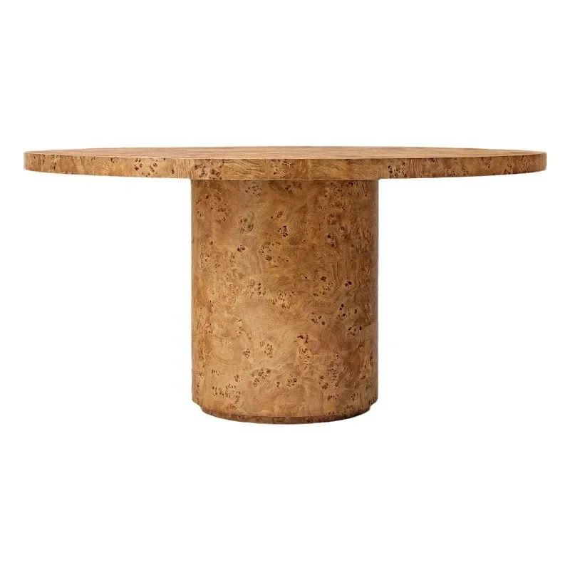 

Американский круглый обеденный стол из цельного дерева, современный простой журнальный обеденный стол, скандинавская маленькая квартира