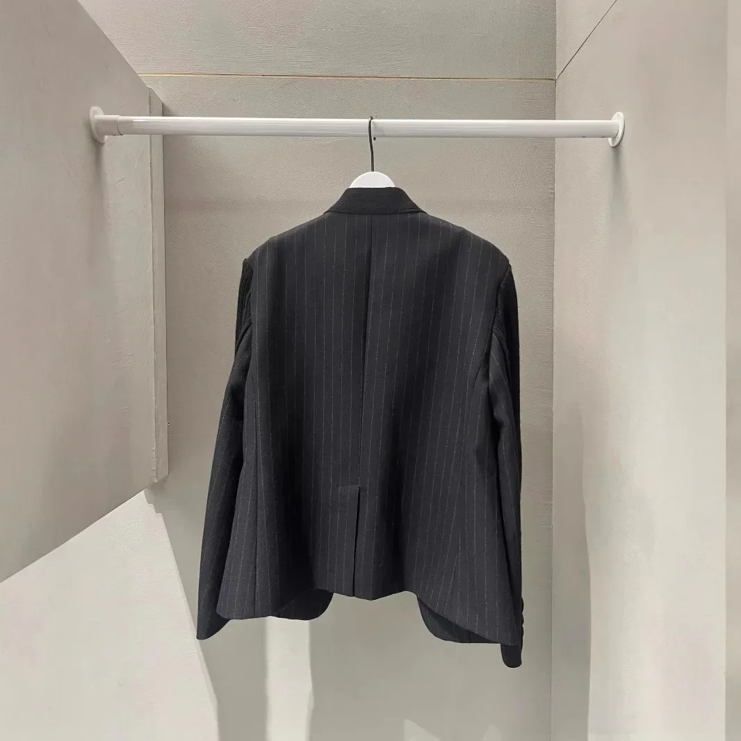 2024 Herfst losse patchwork gebreide colbert met lange mouwen, top dames winterjas dames