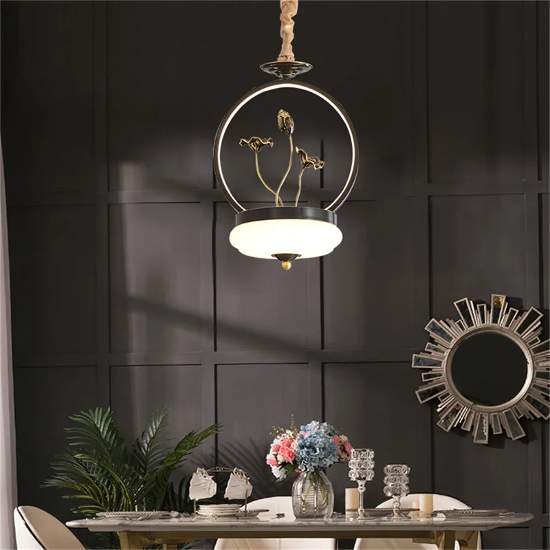 Ruin-Criativo Moderno LED Luz Pingente, Luminárias de bronze, Pingente Decorativo para Casa Escadas Sala de Jantar, Novo