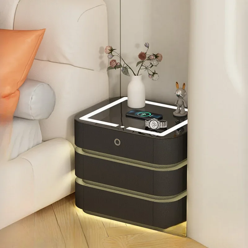 Light Luxury Black Side Table for Bedroom Long Lasting Premium Quality Easy to Use Stable Structure Easy Assembly