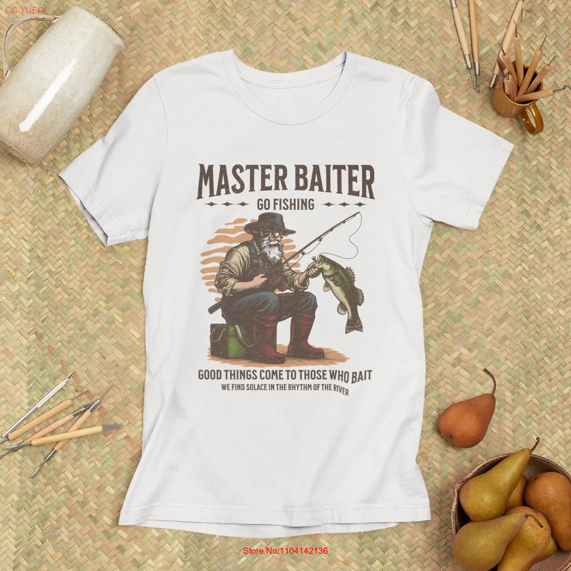 Fishing T Shirt Master Baiter Angler Clothing Bass Birthday long or short sleeves