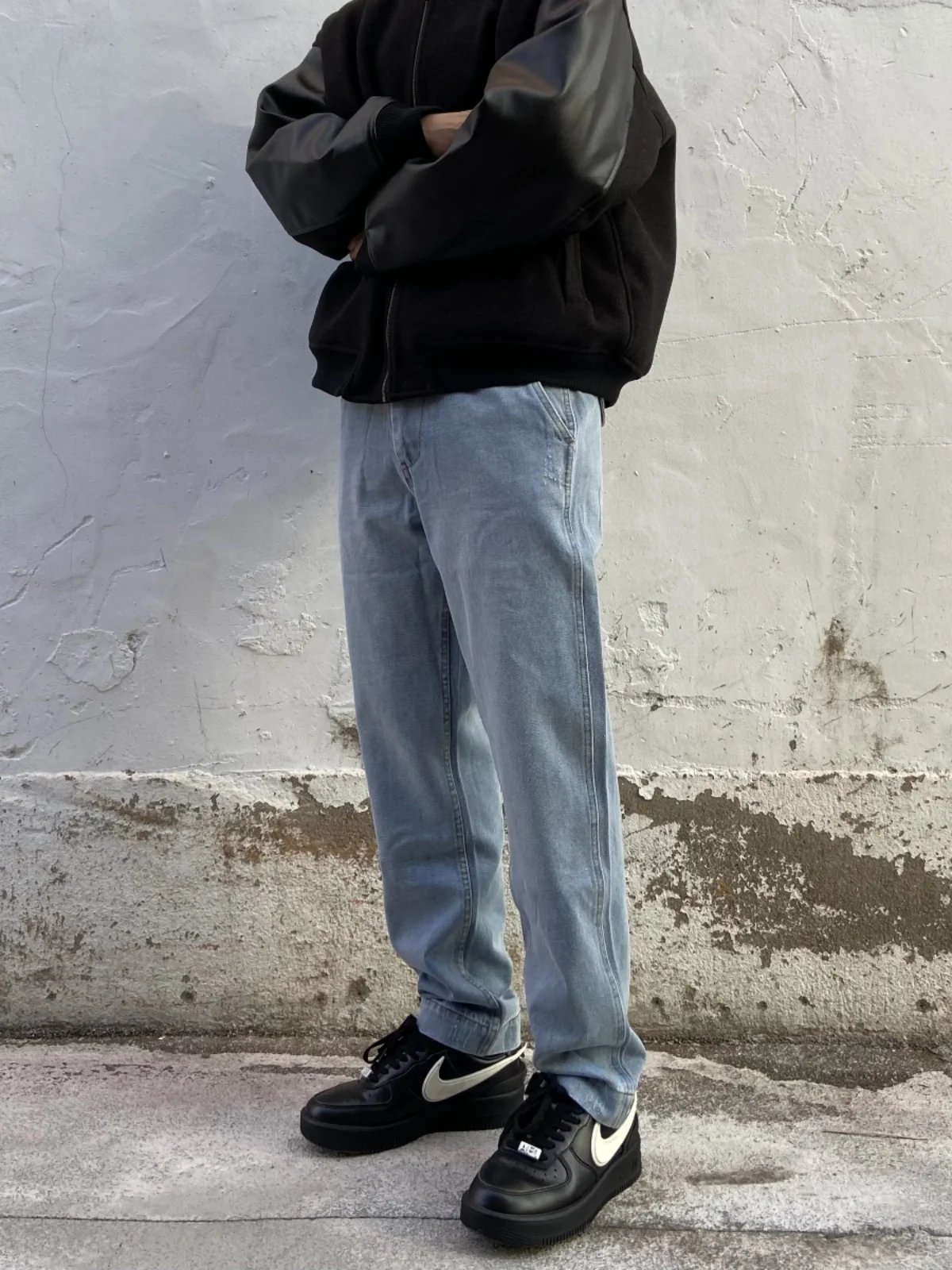 

Auticup American Casual Destroyed Jeans Streetwear Waed Wear Resistant Straight Leg Men's Casual Trousers Trendy Brand