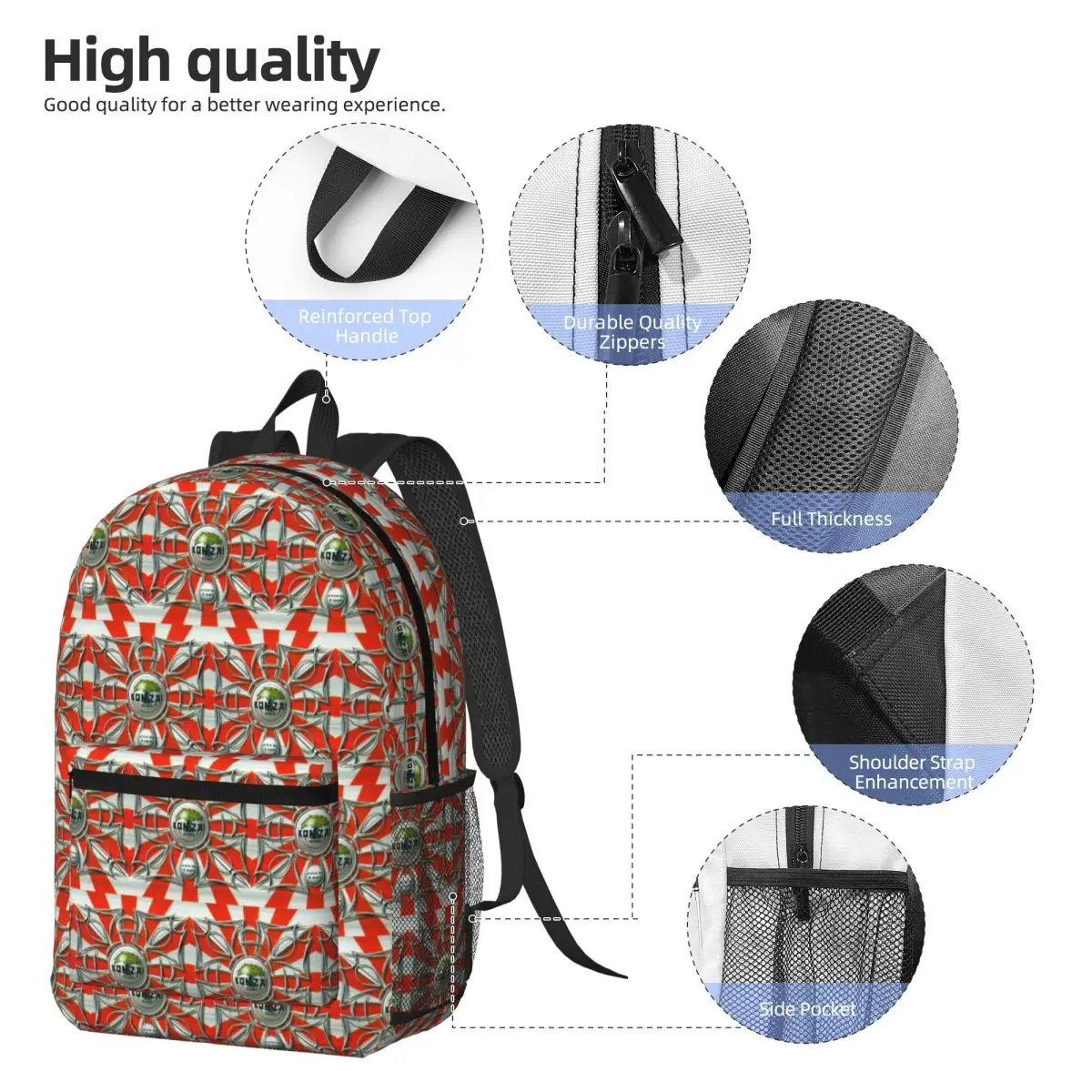 Bonzai Records Backpack Student BookBag Kids School Bag Computer Shoulder Bags for Men Women