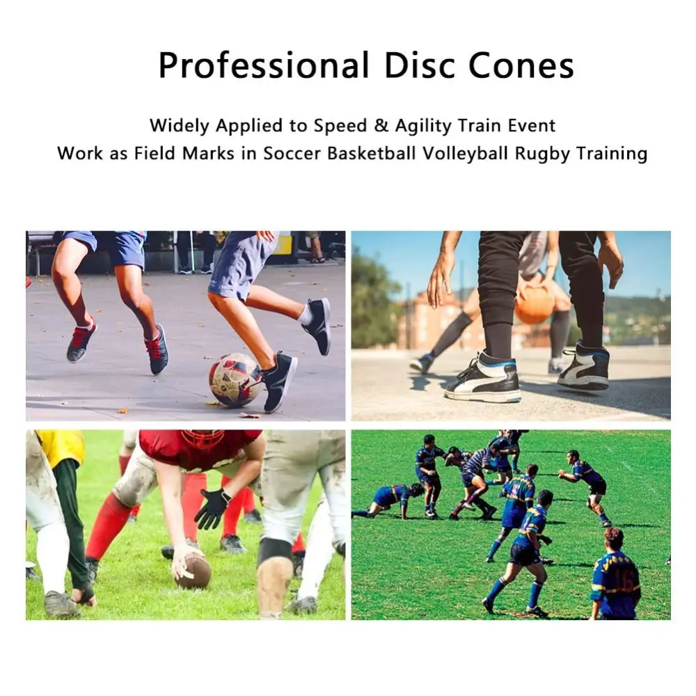 

10pcs Reusable TPE Flat Marker Discs Round Flat Soccer Training Cones High Visibility Center Hole Field Markers Field Marking
