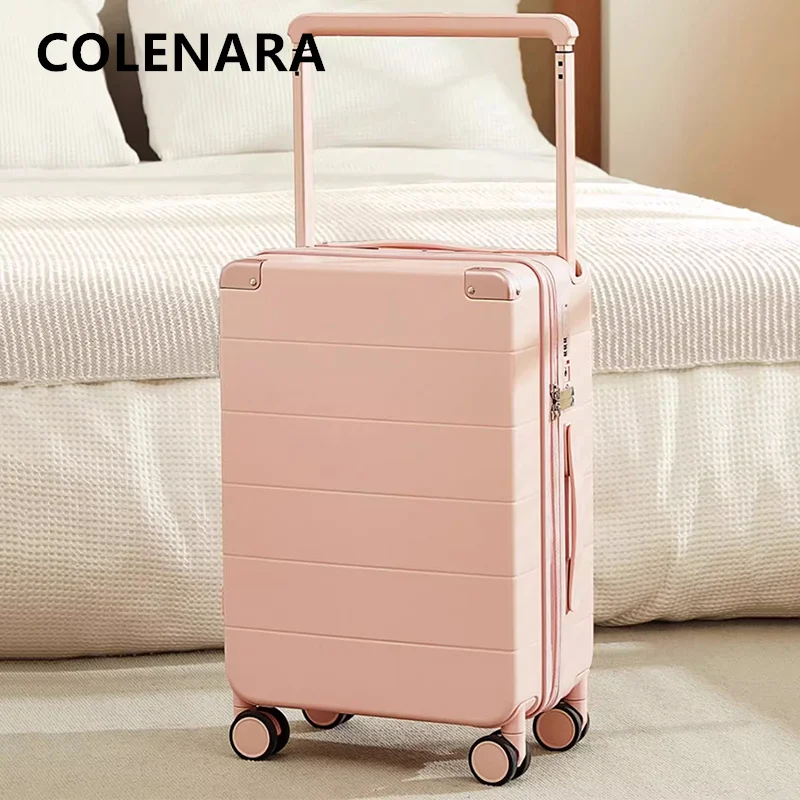 

Новый чемодан COLENARA, 20 дюймов, 24 дюйма, мужской посадочный ящик с алюминиевой рамой, женский чемодан на колесиках из АБС-пластика + ПК, ручной дорожный чемодан 26 дюймов