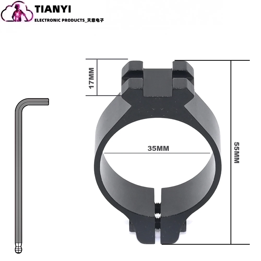 مشبك أنبوب نطاق 35 مم، سكة توجيه علوية 21 مم، مشبك أنبوبي ثابت من سبائك الألومنيوم المعدني بالكامل، مسار هيكل السمكة
