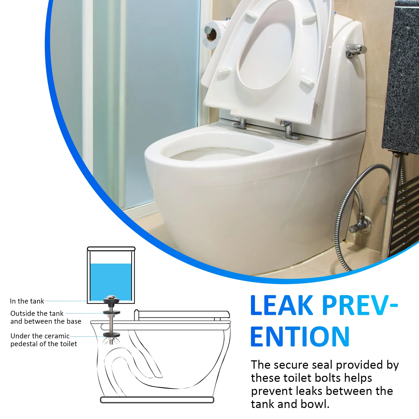 Aksesori tangki Toilet, 2 buah sekrup baut suku cadang pengganti kursi dan Gasket di dalam