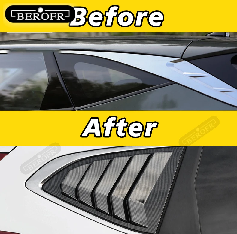 For Honda Breeze 2020 Carbon Fibre Rear Window Side Vent Louver Shutter Cover Trim