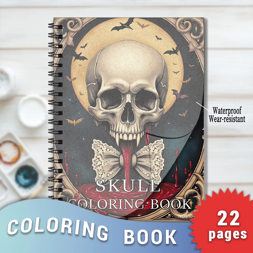 Adult Skull Coloring Book 8.3x11.2 inches 22 Pages Stress Relieving Creative Art