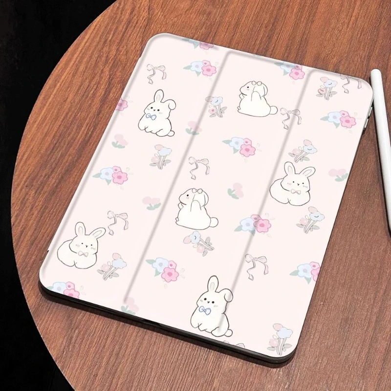 Tablet Case for 7 8 9th 10.2 Funda Cover Pro 11 2nd 3rd 4th IPad Air 5 Air 4 10.9 Ipad Air 3 Generation 2019 Simple Bunny Shell