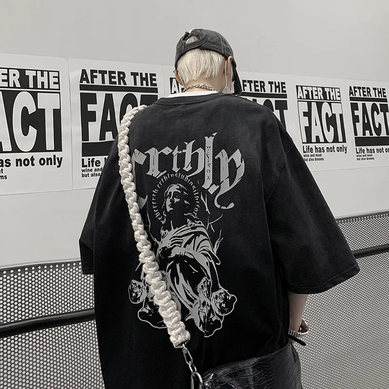 

Men's ort Sve T-irt Faionable Lightweight Summer Thin irt Street Sle Printed Casual Loose Fit Teenager Apparel