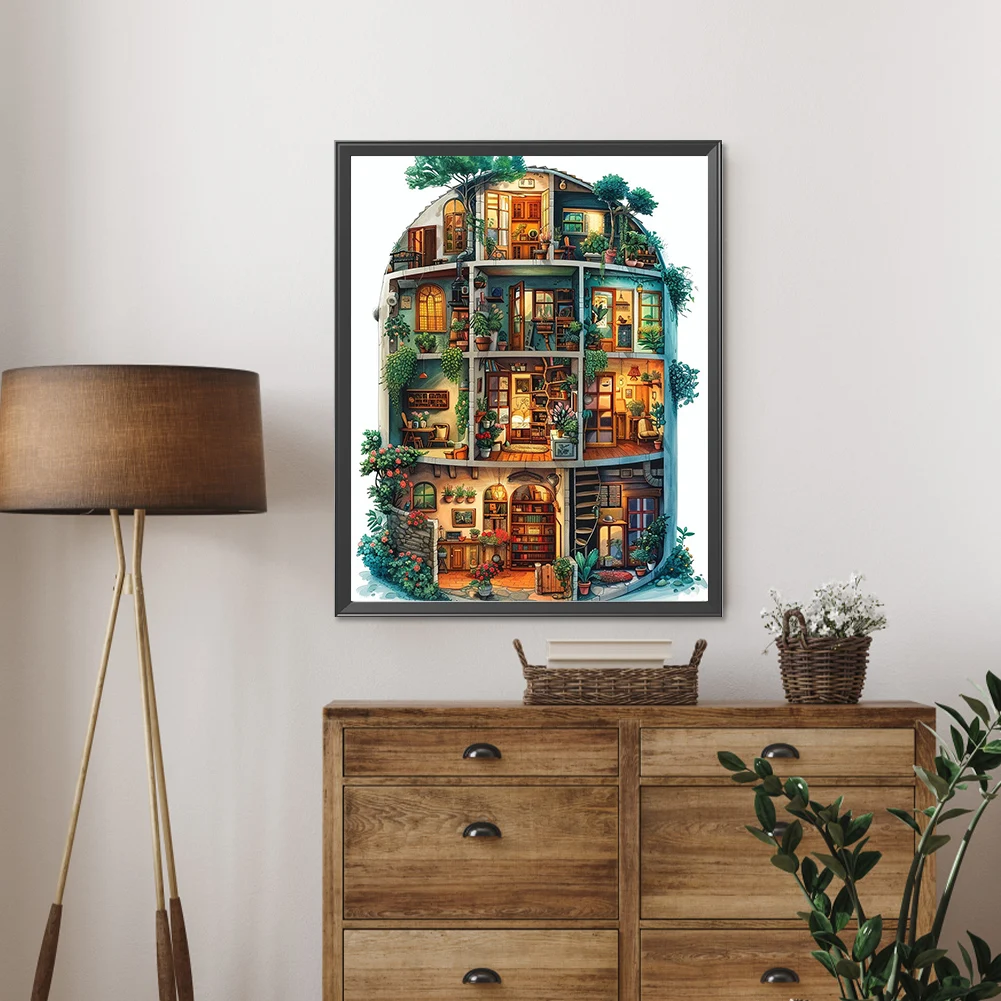 Hosue جزئية AB الماس الحفر المستديرة DIY الماس طقم الطلاء ديكور المنزل 45x55cm #1