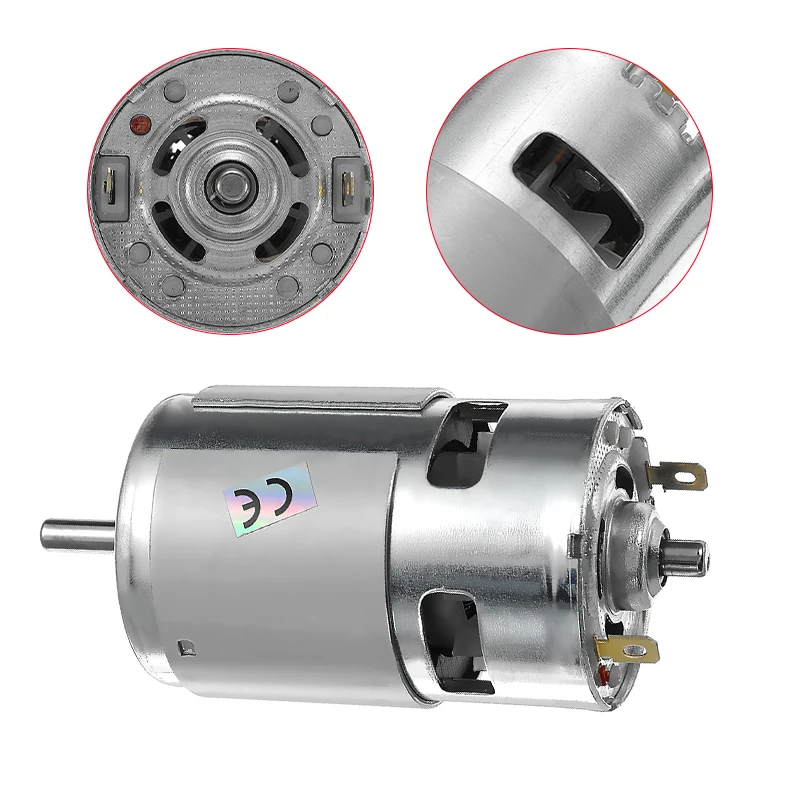 775 DC Motor Max 21000 RPM DC 12V-24V Ball Bearing Large Torque High Power Low Noise Gear Motor Electronic Component Motor