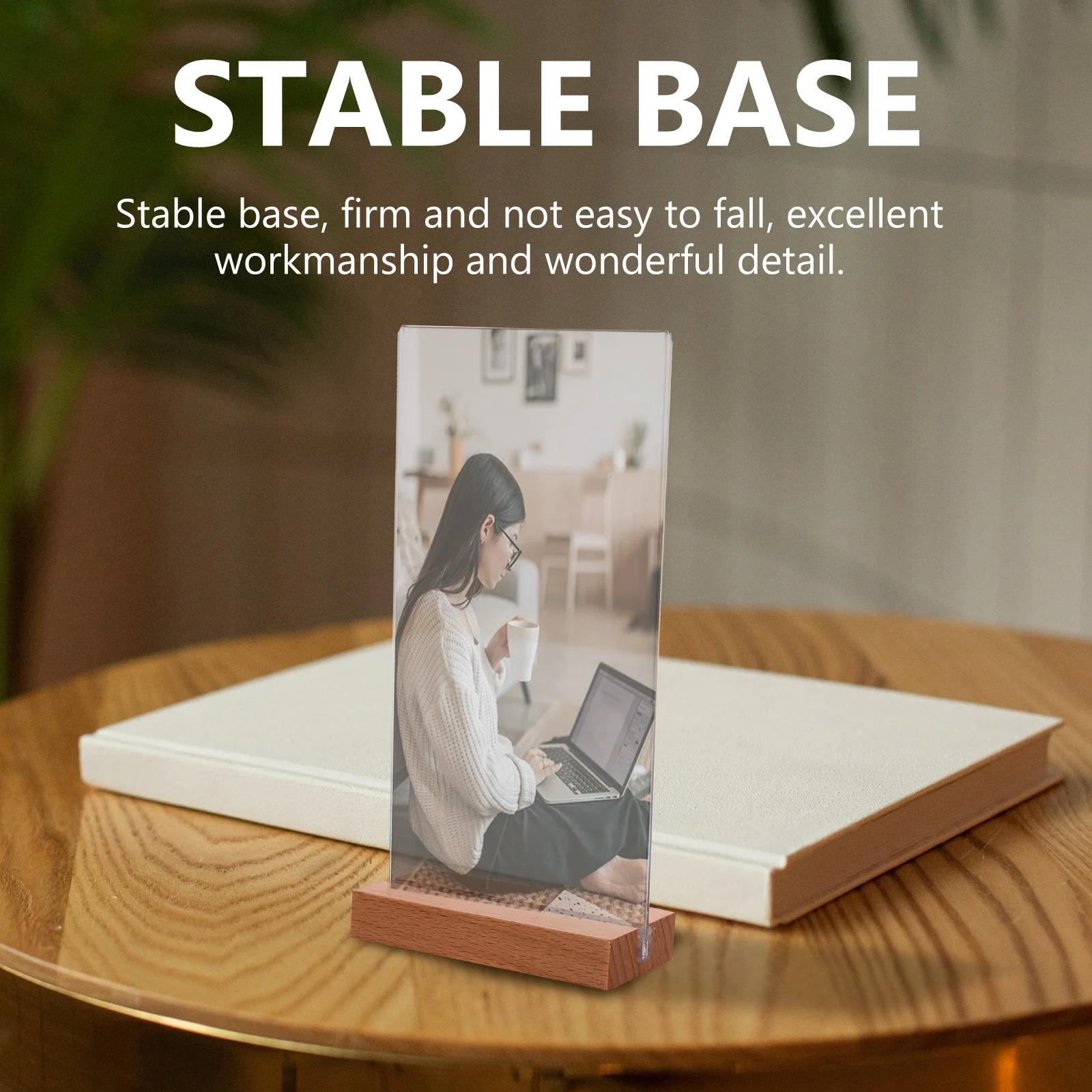 

1Set Acrylic Menu Holder Stable Base Display Stand for Restaurant Table Note Photo Sign Holder Hotel Banquet Counter Use