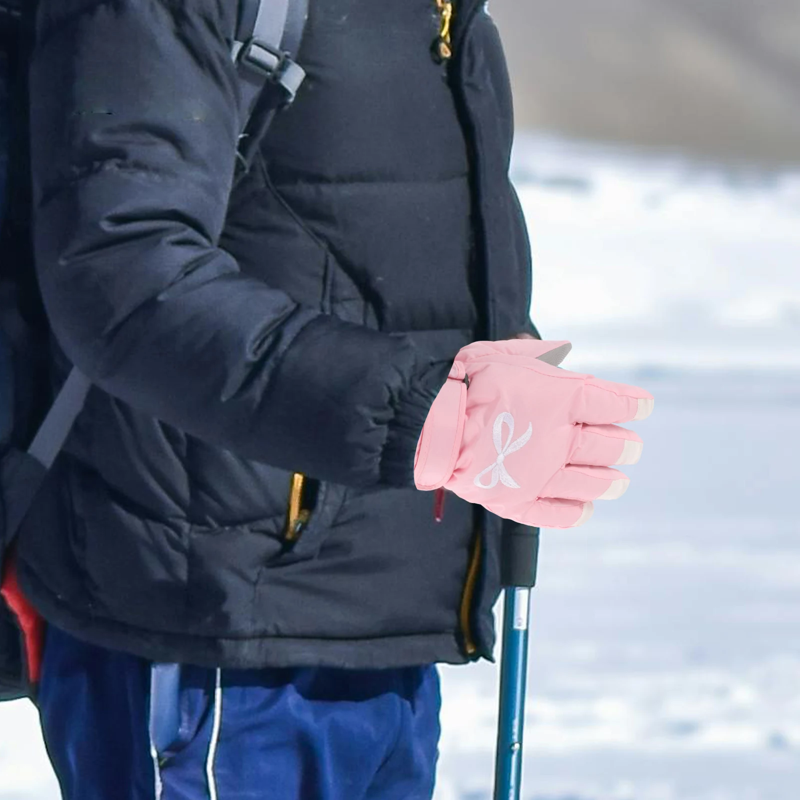 

1Pair Warm Gloves Windproof Water Resistant Fleece Lined Outdoor Cycling Ski Snowboard Gear for Cold Weather Activities