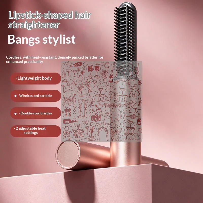 Portable Bangs Comb Mini Straight Hair Comb Wireless Charging Curling Iron Portable Styling Electric Comb Does Not Hurt Hair