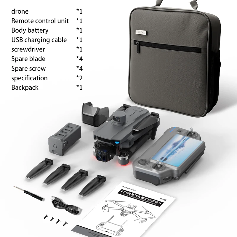 KY001 télécommande drone trois axes PTZ 4K photographie aérienne professionnelle GPS contrôle d'écran de transmission d'image numérique