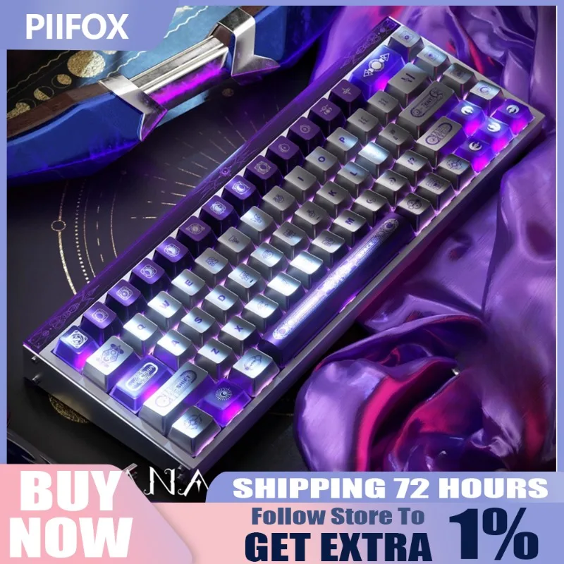 Новые колпачки для клавиш серии PIIFOX «Звездная Луна Священник» с металлическим покрытием и оригинальным заводским процессом термосублимации 146, колпачки для клавиш