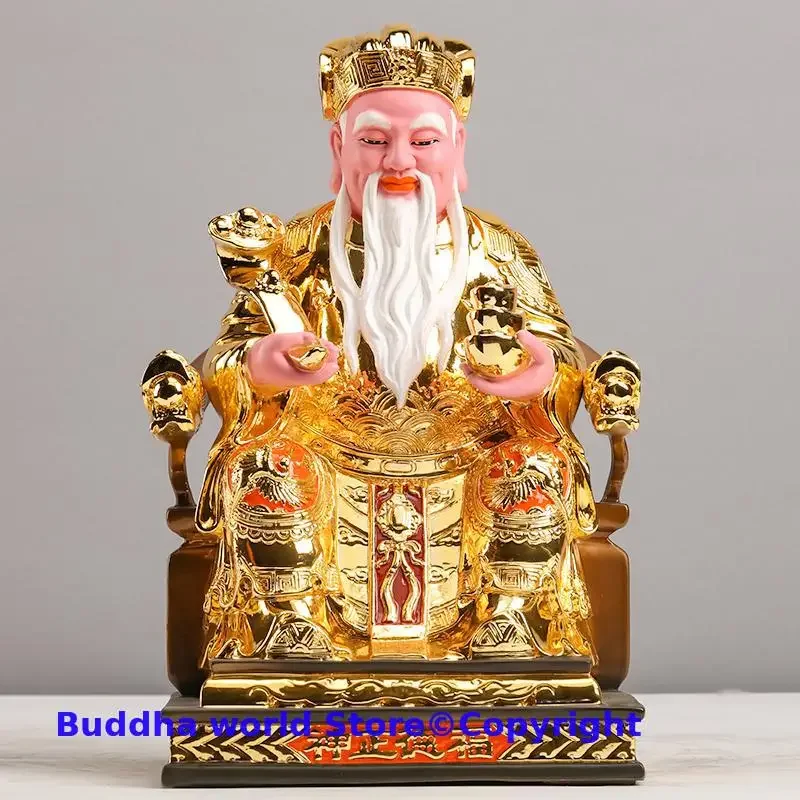 2025 HOME Company Worship High grade GOLD COPPER TU DI GONG Fude ZENGSEN God of wealth buddha Altar bring wealth MONEY good luck