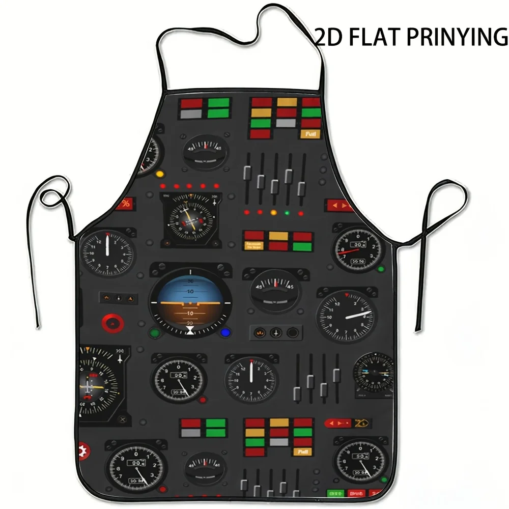 1 Apron With An Airplane Instrument Panel Control Panel Pattern Perfect For Home Baking Kitchen And Garden Tea Parties. A Durabl