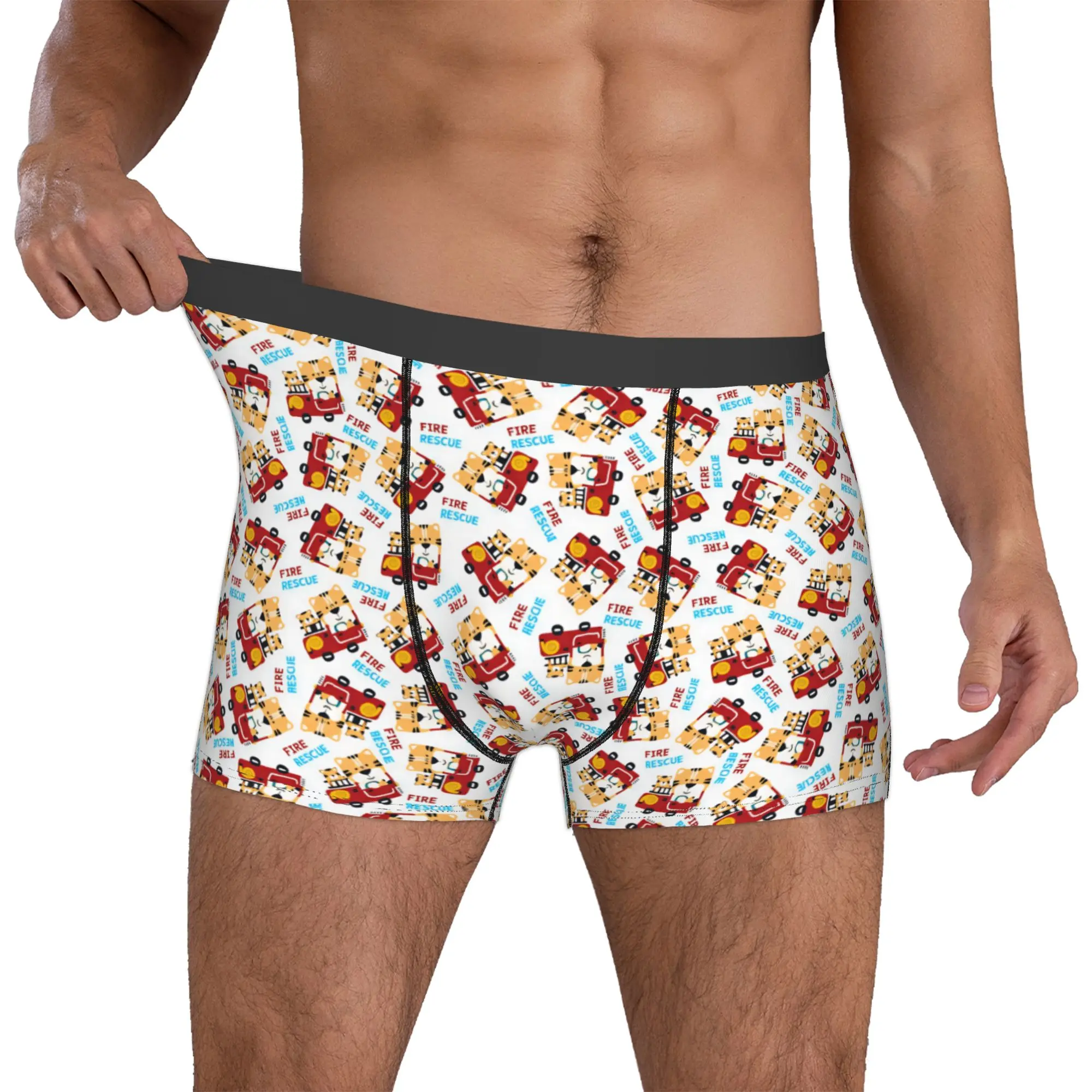 Cool Firefighter Rescue Tool Seamless Pattern Boxers Shorts Panties Male Underpants Comfortable  Briefs Underwear