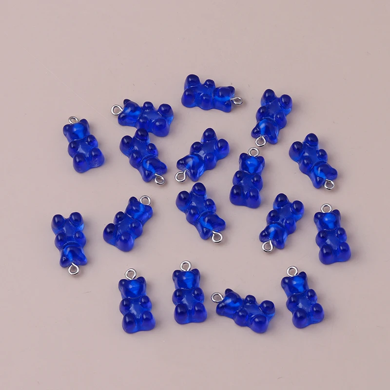 20 Stück 11 x 22 mm Cartoon-Anhänger mit bunten Gummibärchen für die Schmuckherstellung, Halsketten, Ohrringe, Armbänder, DIY-Bastelzubehör – Detail 11
