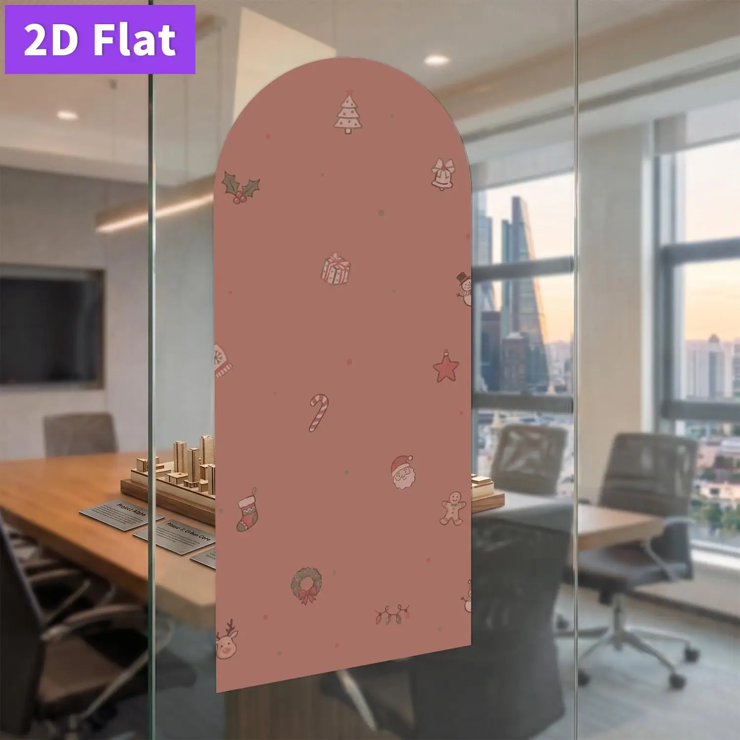 1 piece of Christmas decorative arch pattern with multiple color options, self-adhesive magnetic wall sticker, 45*100cm