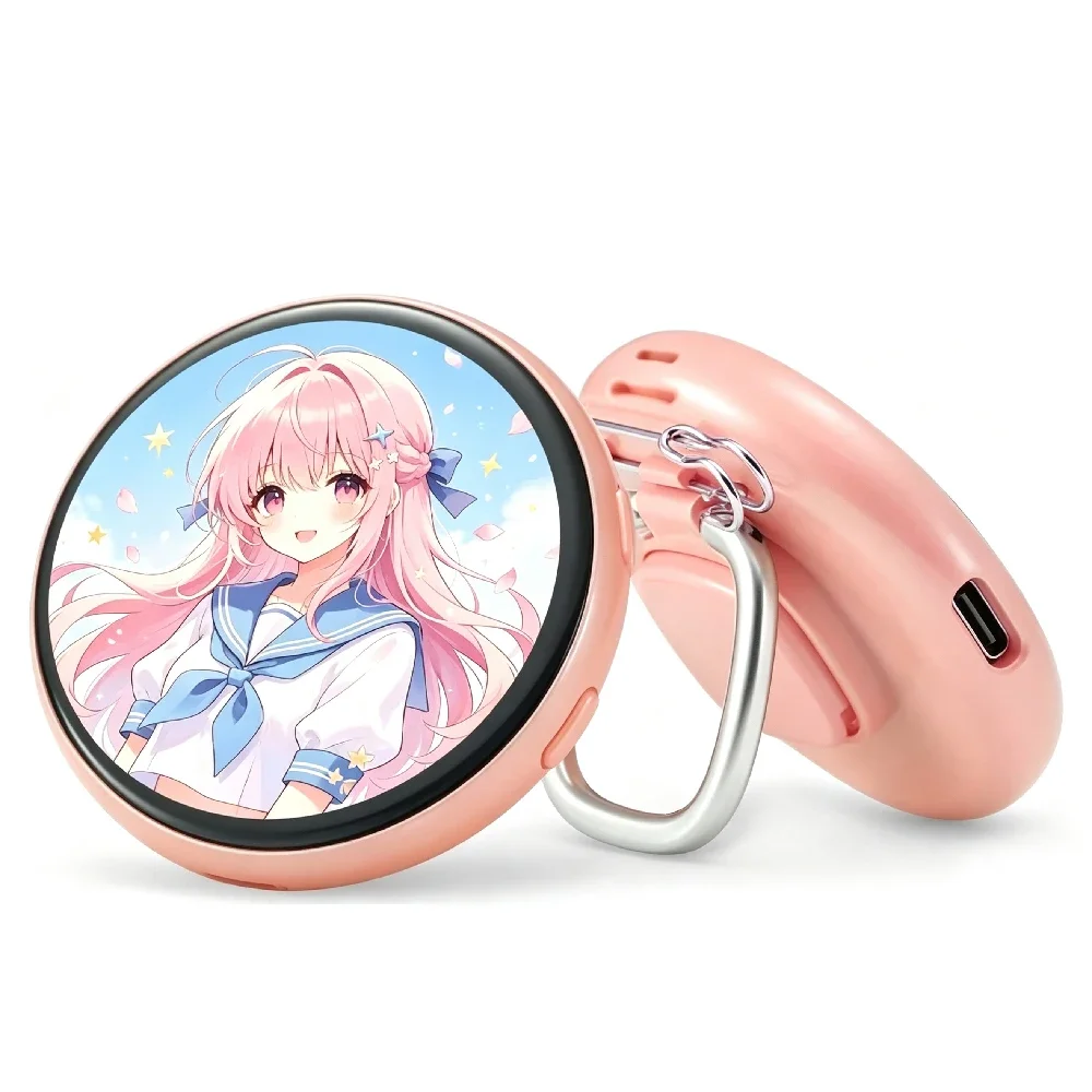 Bluetooth Digital Anime E-Badge Pin, HD Dynamic Smart E-Badge with App Control to Upload Photos and Play Animations