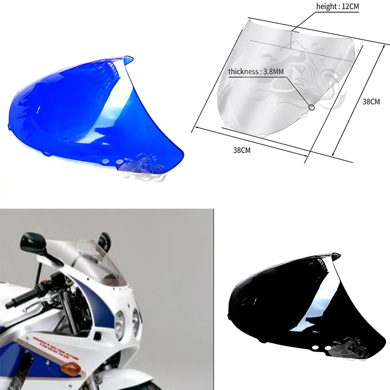 

Fit for HONDA 1990 - 1994 CBR250RR MC22 Motorcycle Windshield Windscreen 1991 1992 1993 Wind Shield CBR 250 RR MC 22