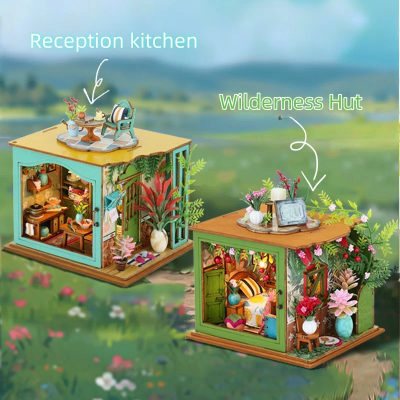 ミニモデルハウスセット、3Dパズル、DIY手作りコテージ、組み立てられたモデルハウス、休日のお祝い、ティーンエイジャーへの誕生日プレゼント