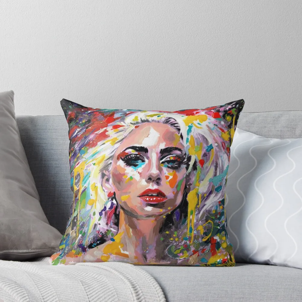 

LADY GAGA ACRYLIC SPLATTER PAINTING Throw Pillow Pillowcases For Pillows home decor items ornamental pillows New year pillow