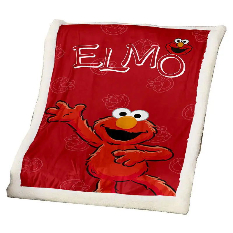 Sesame Street Elmo Thickened Nap Double Layer Blanket Creative Cartoon Cute Children Air Conditioning Quilt Warm Comfort Blanket