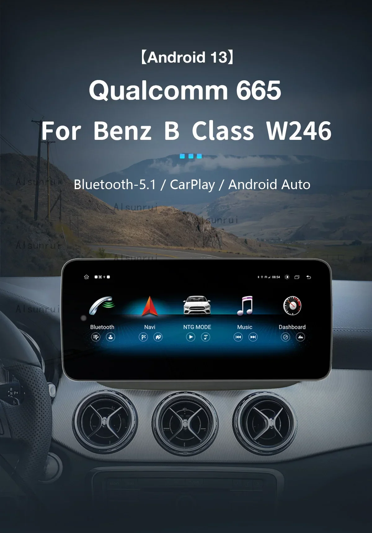 8 jádra Android 13 snapdragon 665 pro mercedesbenz W246 2011-2018 rádio brian wayne transeau 4G WIFI navigace multimediální obrazovka bezdrátový Carplay