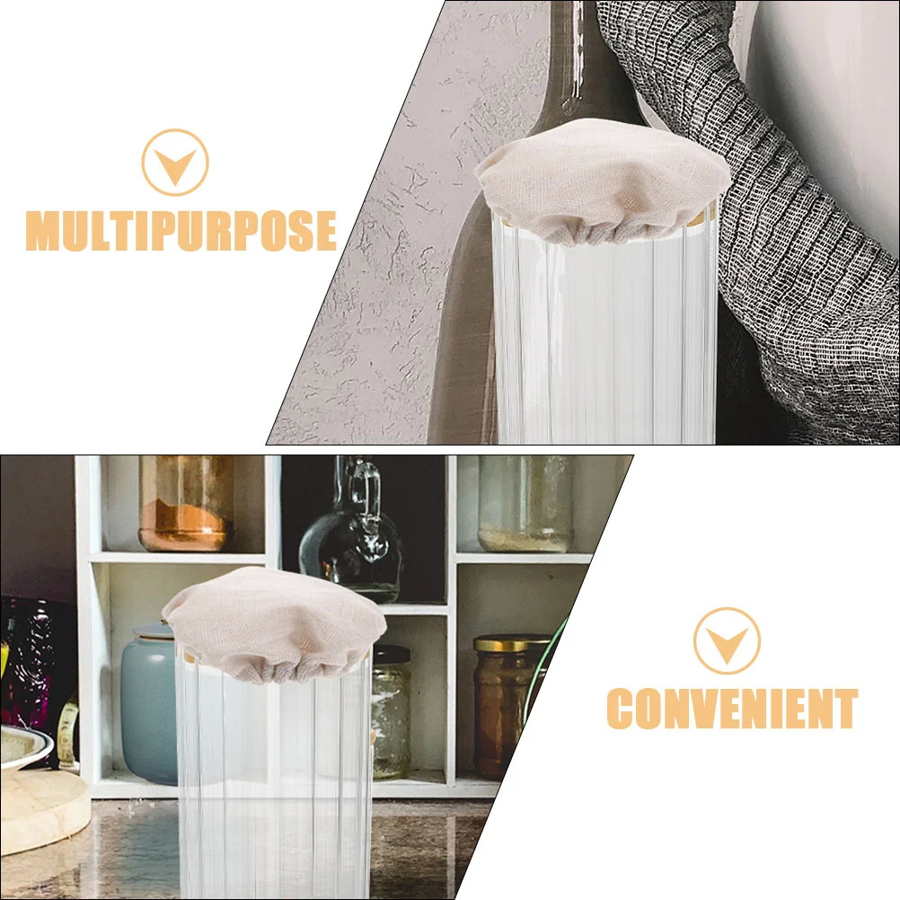 

3pcs Fermentation Tank Cloth Lid Reusable Sourdough Cover Lightweight Jar Protector For Kitchen Storage Wide Mouth Jars