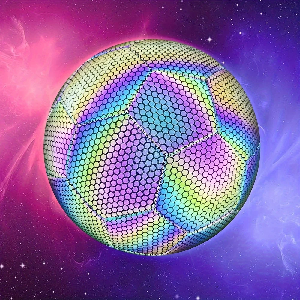 1pc 크기 5 반사 축구, 실내 및 실외 훈련을 위한 빛나는 다채로운 축구 공