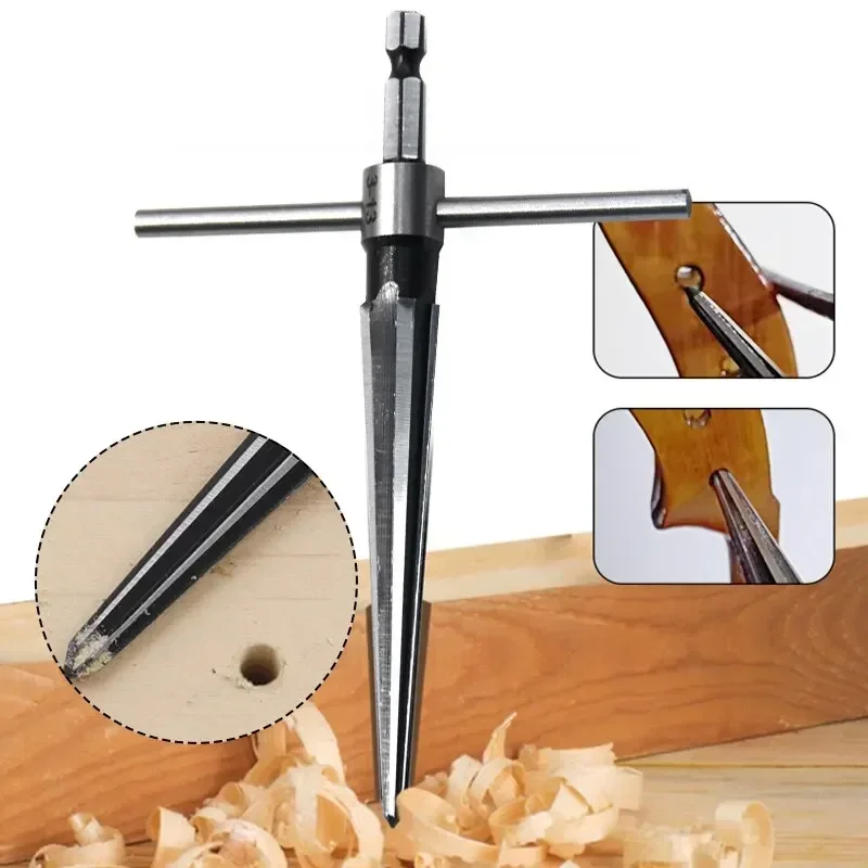 

Woodwork Taper Reamer 3-13/5-16mm Wooden Board Electric Drill Hole Expanding Chamfer Deburring Hexagonal Handle Cut Toola
