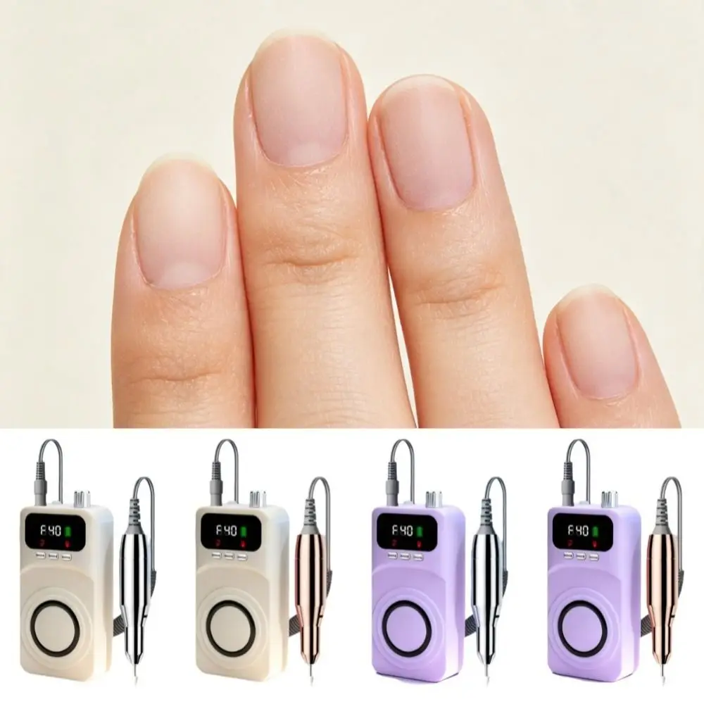 1Set Rechargeable Nail Drill Machine Portable 40 Adjustable Speeds Nail Polisher High Speed Silent Operation