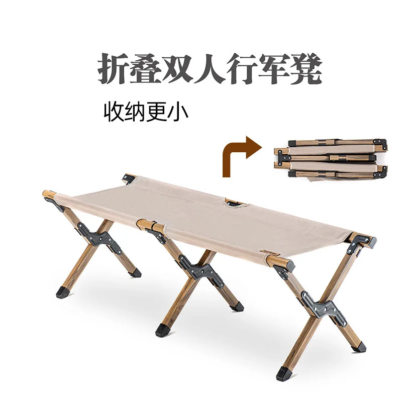 屋外キャンプ用折りたたみ椅子-2人用-ベンチ付き-アルミ合金製-ポータブル折りたたみキャンプスツール