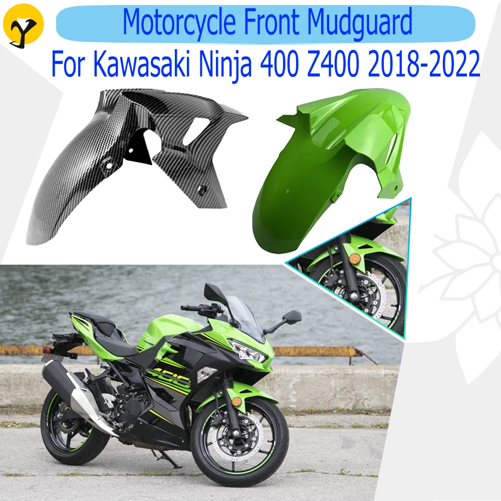 For Kawasaki Ninja 400 Z400 2018 2019 2020 2021 2022 Motorcycle Front Mudguard Tyre Protectors Cover Accessories Tyre Flaps