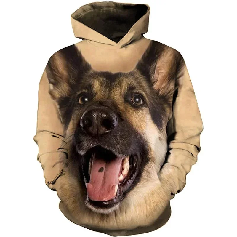 2024 nueva primavera caliente otoño hombres sudaderas con capucha moda europea y americana 3D Digital lindo perro Animal mascota estampado señoras Tops MN9