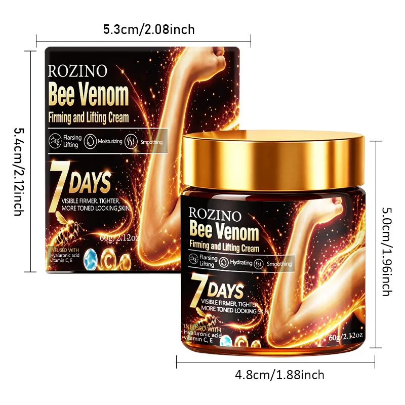 1 Stück/2 Stück/3 Stück Bienenvenom Straffende und Lifting-Pflegecreme zur Hautfeuchtigkeitsversorgung, Wirksam innerhalb einer Woche, spendet tiefgehend Feuchtigkeit und nährt die Haut, Geeignet für die Anwendung vor und nach dem Fitness- und Lauftraining an Armen, Bauch, Oberschenkeln und Gesäß, Verbessert die Hautelastizität, verbessert das Erscheinungsbild, Unisex – Detail 7