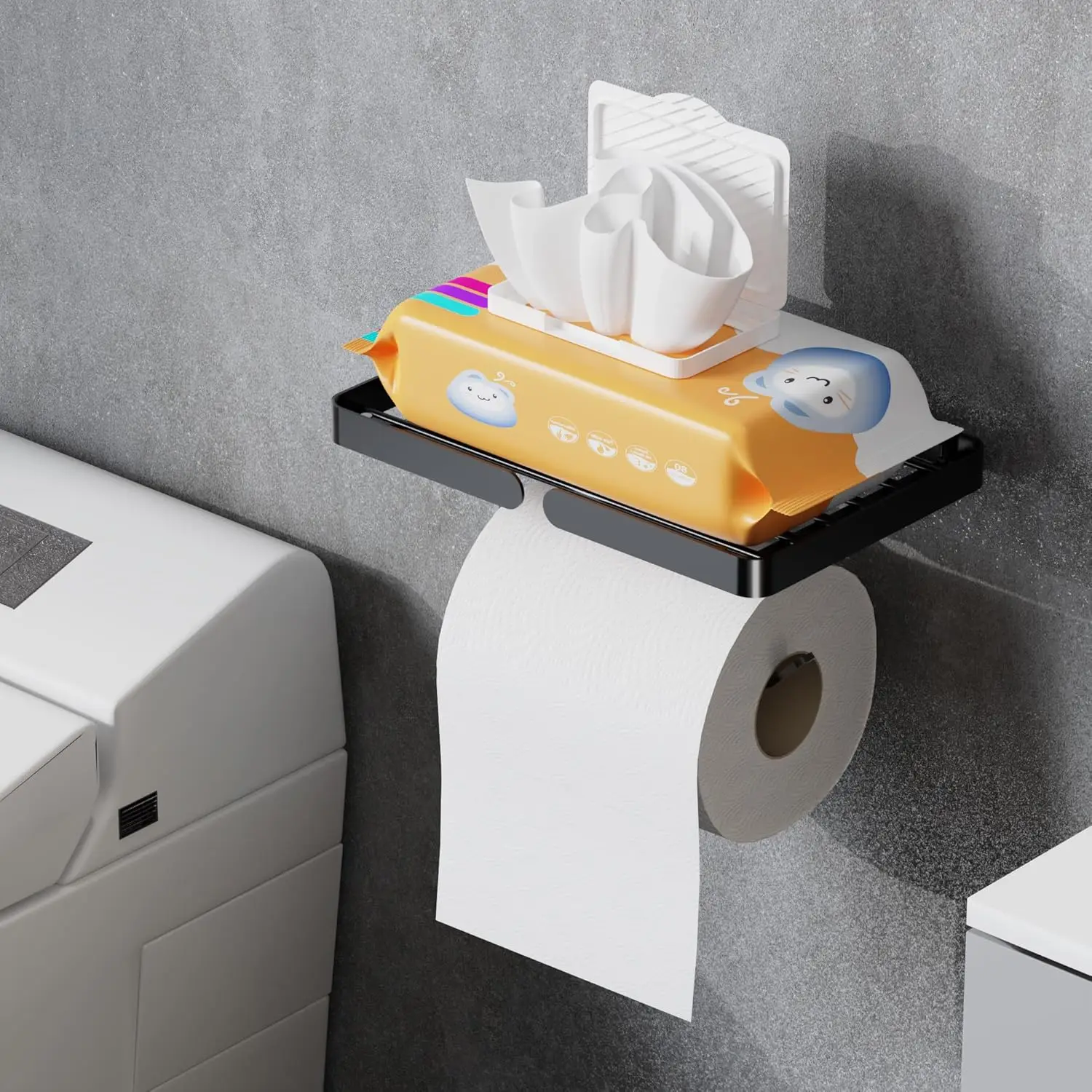 

Самоклеящийся настенный держатель для туалетной бумаги, нержавеющий и простой в установке, для организации пространства в ванной комнате