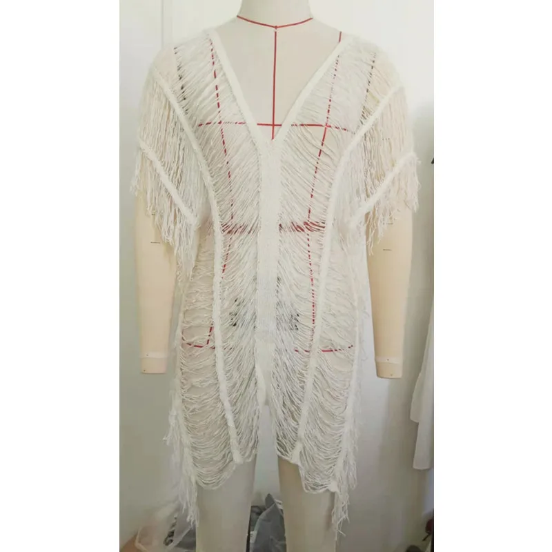 Sexy Hollow Out Beach Dress Women Summer White Tunic See Through White Black Blue Swimsuit Cover Up 2023 Vocation Outlet Pareo