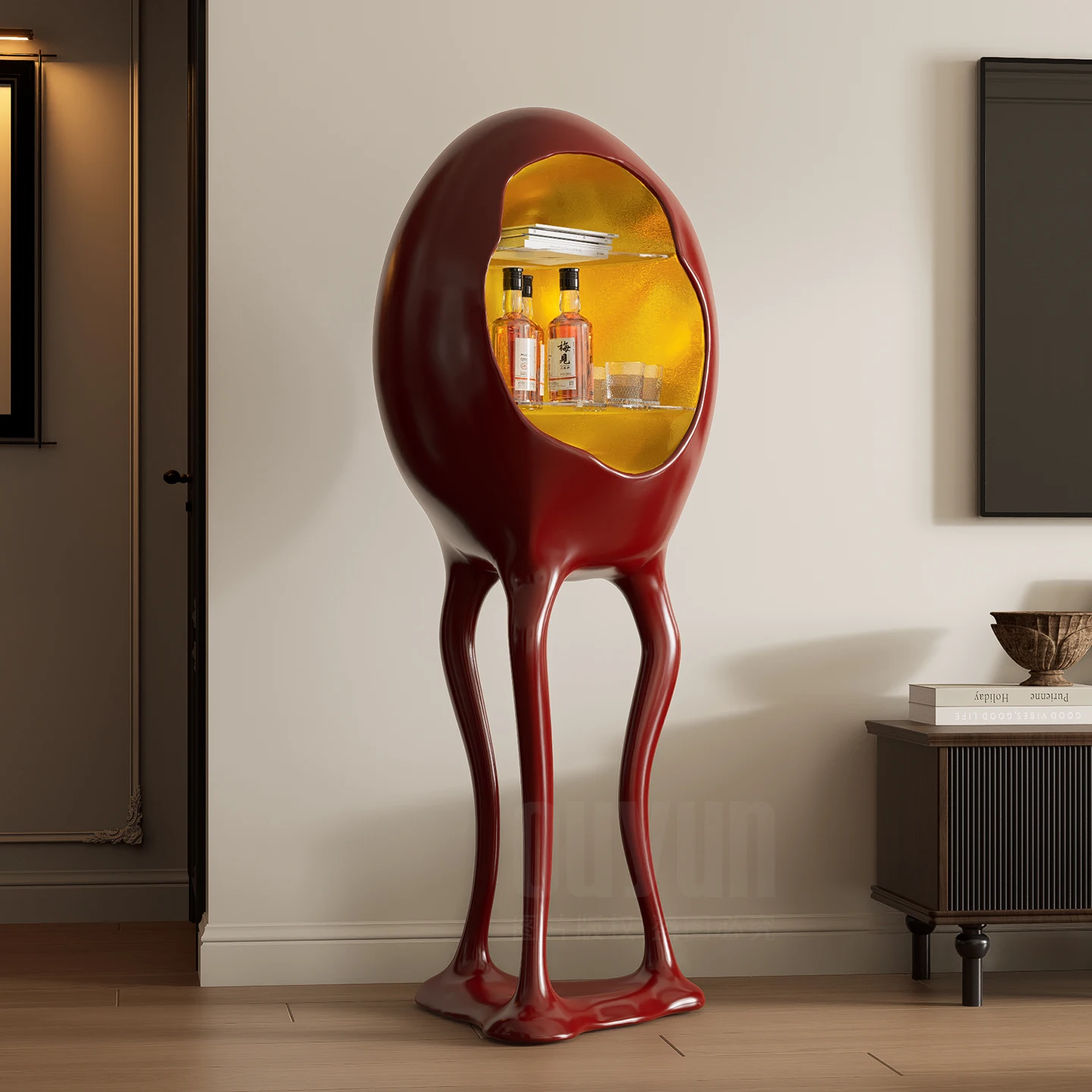 Modern Fiberglass Wine Cabinet Sculptural Storage Cabinet Custom Designer Bar Cabinet For Home Hotel